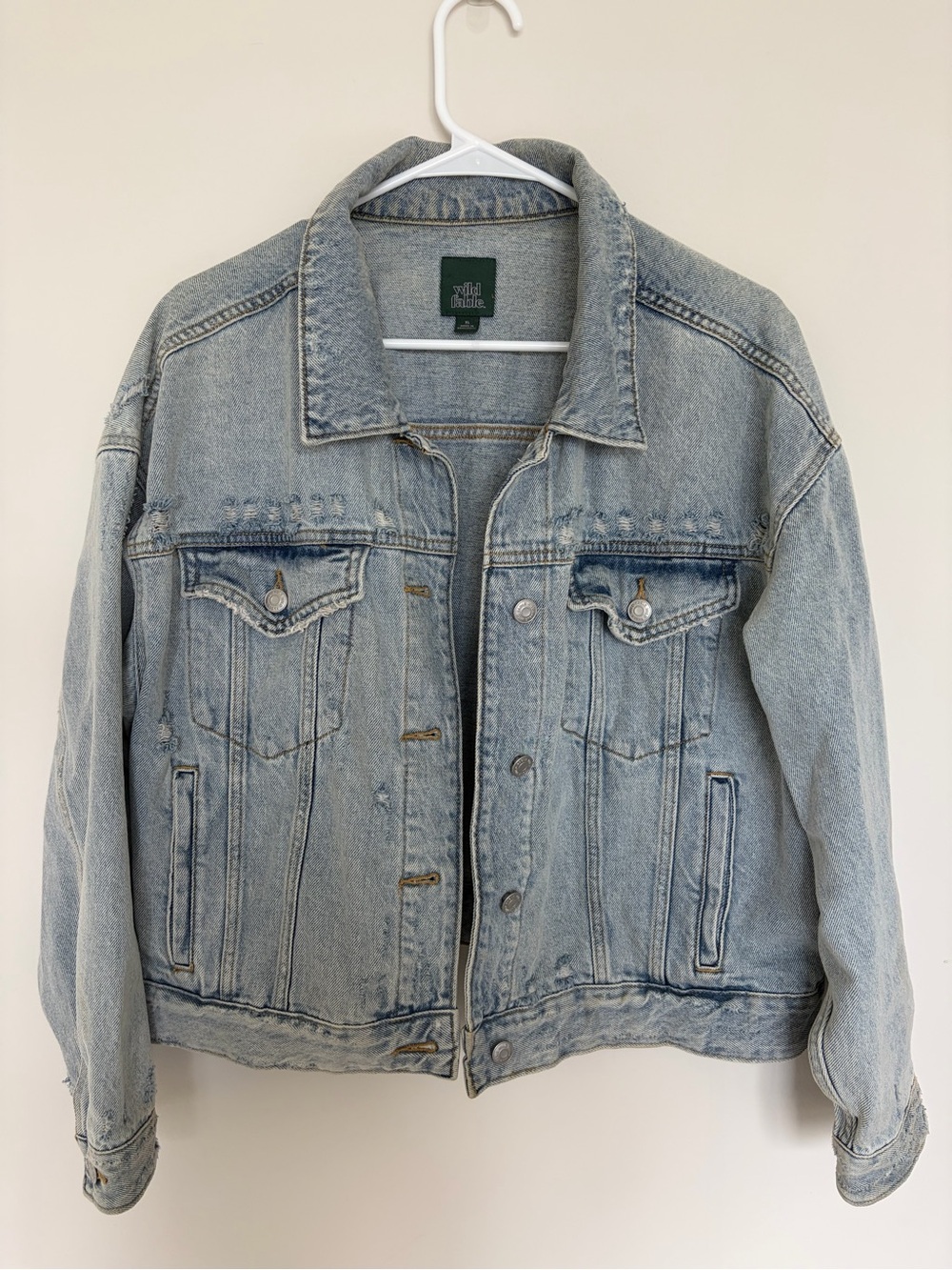 wild fable Light Wash Distressed Denim Jacket